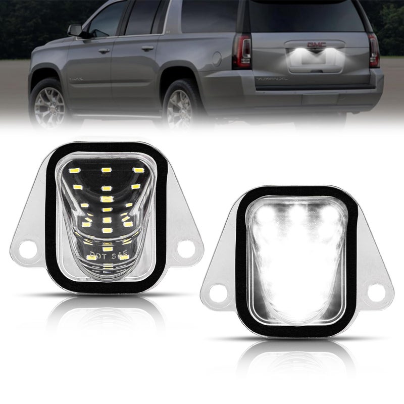NEIFILES LED License Plate Light for 20072014 Chevy Suburban Tahoe GMC Yukon Tag Light Assembly Compatible with Cadillac Escalade ESV Clear Lens